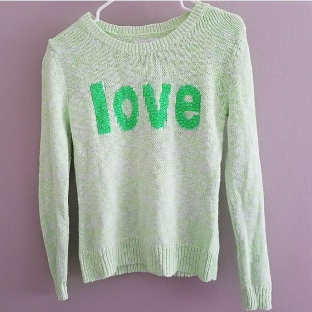 💚Lime Green Love Sweater💚